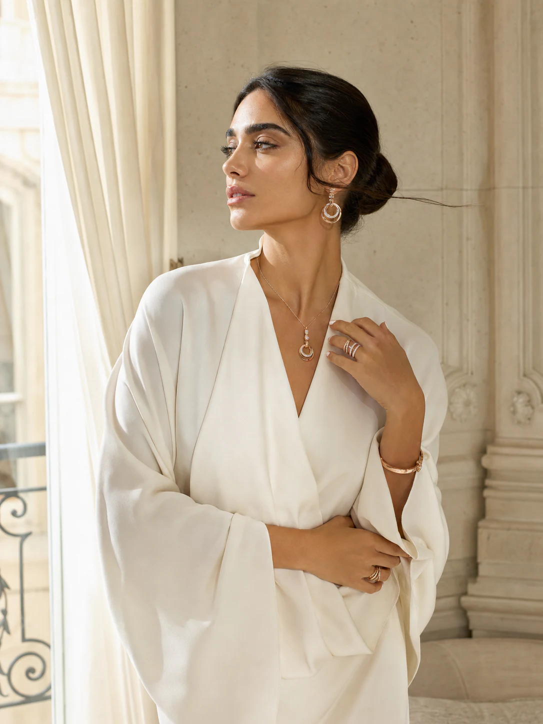Elegant woman wearing W King Mall accessories